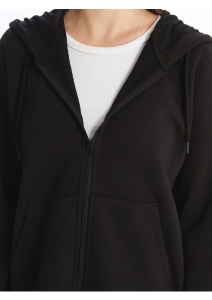 Yeni Sezon Kapüşonlu Oversize Kadın Kalın Fermuarlı Sweatshirt fırsatları
