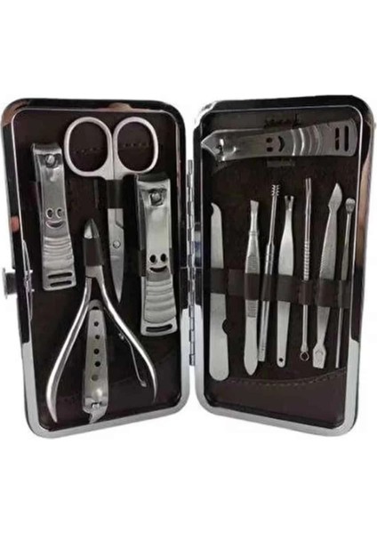 12 Parça Manikür Pedikür Seti Özel Deri Çanta El Ayak Bakımı Akne ve Sivilce Temizleme fırsatları