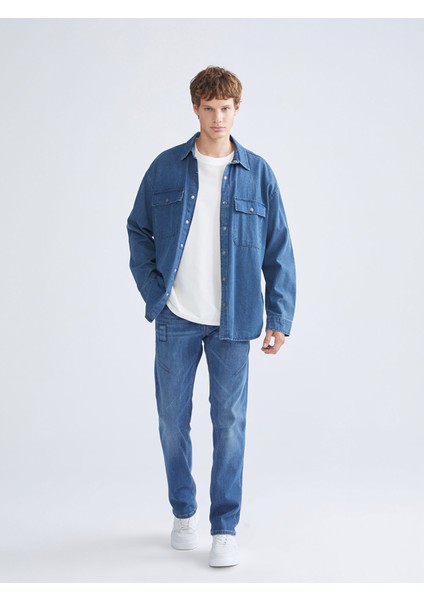 Yeni Sezon 750 Slim Fit Destroy Detaylı Erkek Jean Pantolon