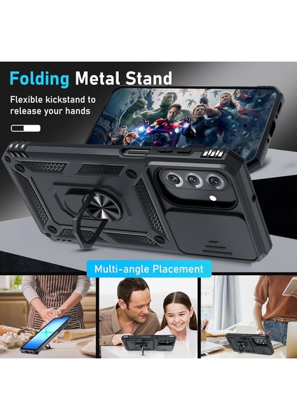 Samsung Galaxy A17 Yumlu Ekran Koruyuculu Kılıf Sürgülü Yüzüklü Standlı Darbe Emici Tank Kapak fiyatları