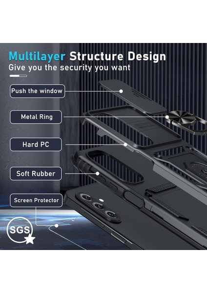 Samsung Galaxy A17 Yumlu Ekran Koruyuculu Kılıf Sürgülü Yüzüklü Standlı Darbe Emici Tank Kapak fırsatları