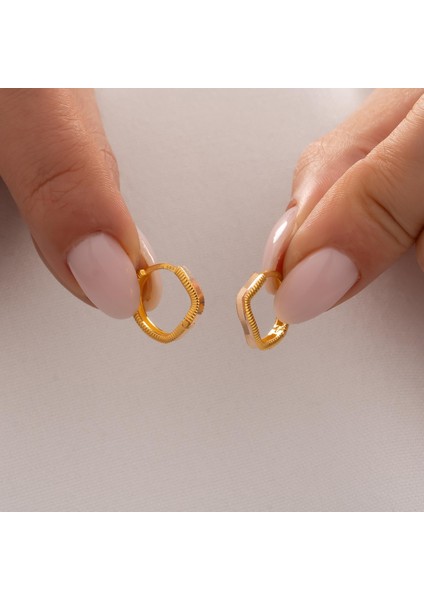 Geometrik Model 14 Ayar Altın Küpe