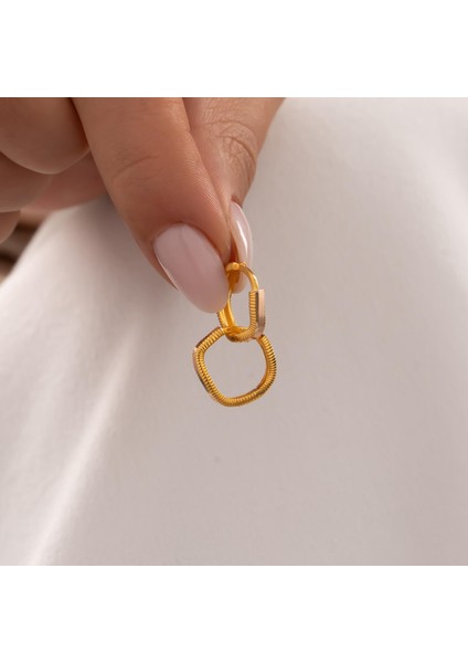 Geometrik Model 14 Ayar Altın Küpe fiyatları