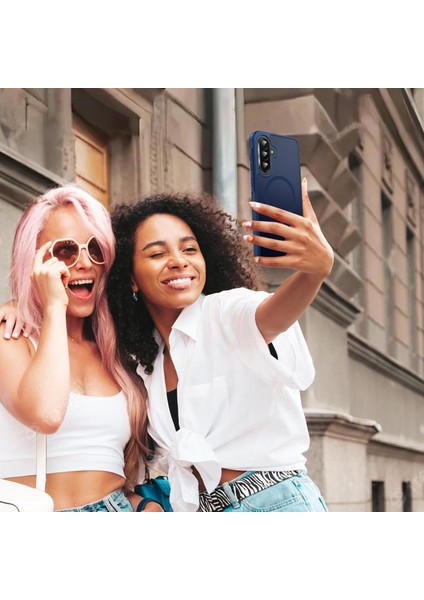 Samsung Galaxy A36 Uyumlu Kamera Lens+Ekran Koruyucu Magsafe Şarj Destekli Iz Tutmaz Mat Kapak
