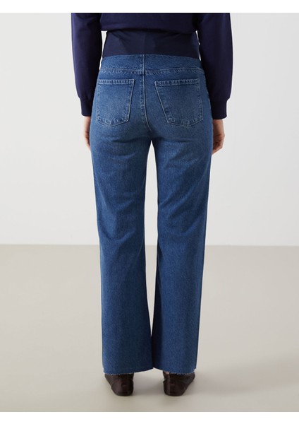 Yeni Sezon Karın Panelli Straight Fit Hamile Jean Pantolon fırsatları