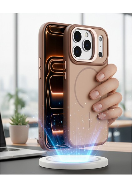 Iphone 17 Pro Max Uyumlu Kılıf Magsafe Şarj Destekli Açılır Standlı Mat Yüzeyli Iz Tutmaz Kapak fiyatları