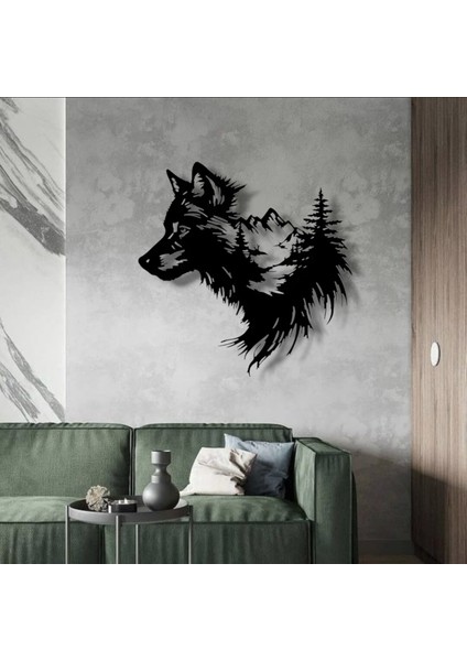 Kurt Silüetli Doğa Temalı Metal Duvar Dekoru – Güç ve Özgürlüğün Sembolü fırsatları