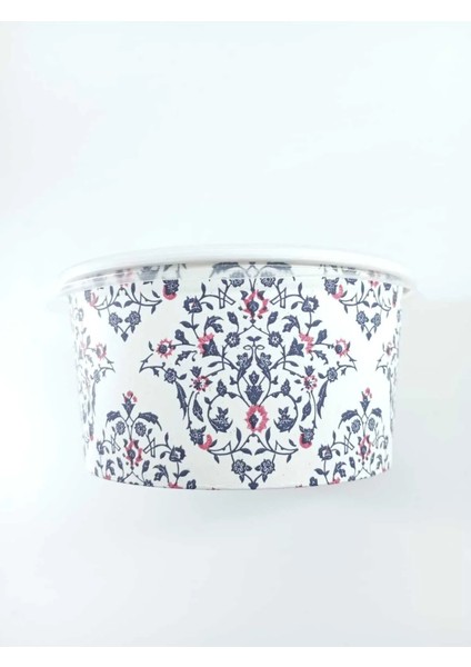 14 Oz Baskılı Karton Çorba-Tatlı Kasesi 25 Adet (Pp Kapaklı)