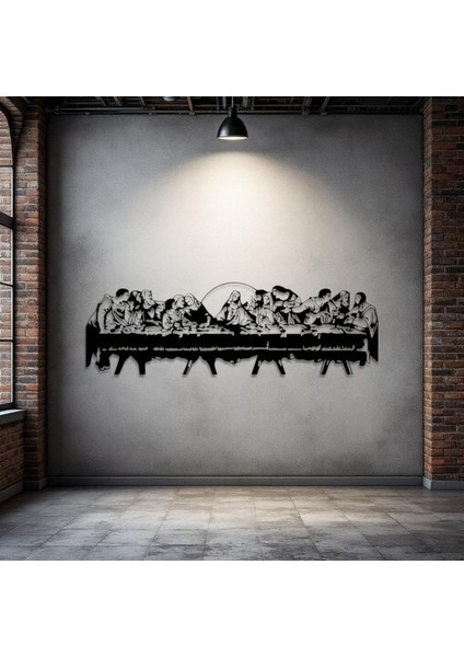 Metal Duvar Dekoru Son Akşam Yemeği Tablosu – Dini Sanat Metal Tablo – Modern Ev ve Ofis Dekoru