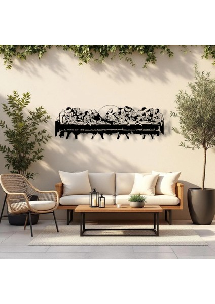 Metal Duvar Dekoru Son Akşam Yemeği Tablosu – Dini Sanat Metal Tablo – Modern Ev ve Ofis Dekoru