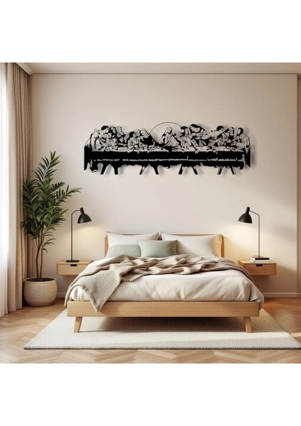 Metal Duvar Dekoru Son Akşam Yemeği Tablosu – Dini Sanat Metal Tablo – Modern Ev ve Ofis Dekoru