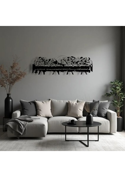 Metal Duvar Dekoru Son Akşam Yemeği Tablosu – Dini Sanat Metal Tablo – Modern Ev ve Ofis Dekoru