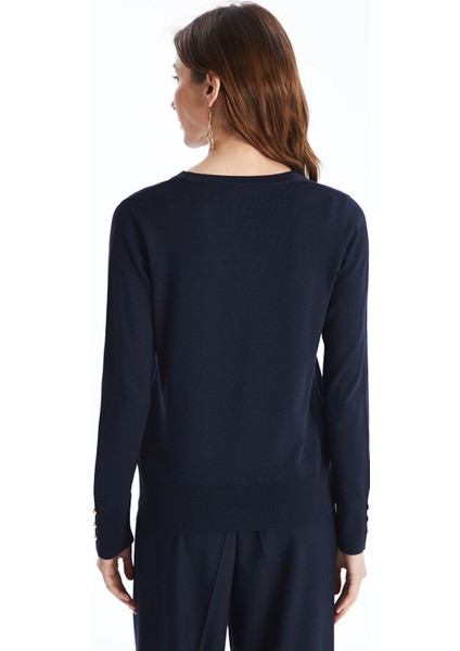 Yeni Sezon V Yaka Düz Uzun Kollu Kadın Triko Kazak indirimleri