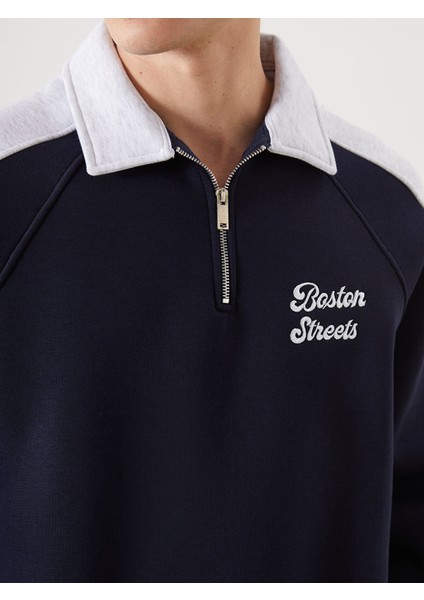 Yeni Sezon Polo Yaka Uzun Kollu Erkek Kalın Sweatshirt modelleri