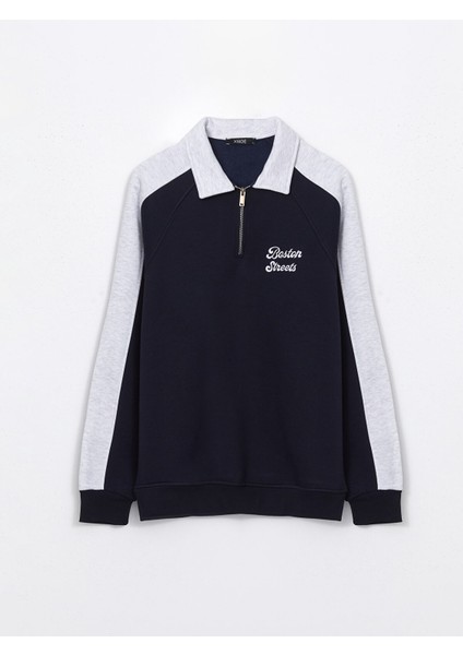 Yeni Sezon Polo Yaka Uzun Kollu Erkek Kalın Sweatshirt indirimleri