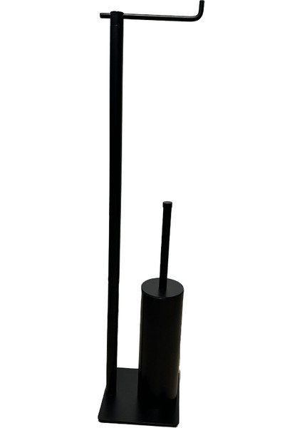 Paslanmaz Çelik Mat Siyah Ayaklı Klozet Fırçası ve Tuvalet Kağıtlığı | 2’si 1 Arada Banyo Aksesuarı fiyatları