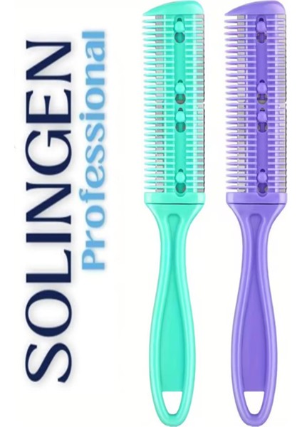 2'li Set Jiletli Kırık Saç Sakal Düzletme Tarağı Saç ve Sakal Düzleştirici Kuaför Tarağı