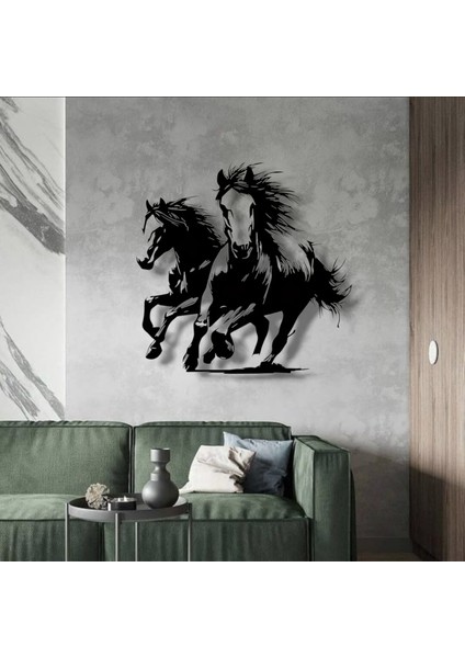 Koşan Atlar Metal Duvar Dekoru – Gücün ve Özgürlüğün Sembolü fırsatları