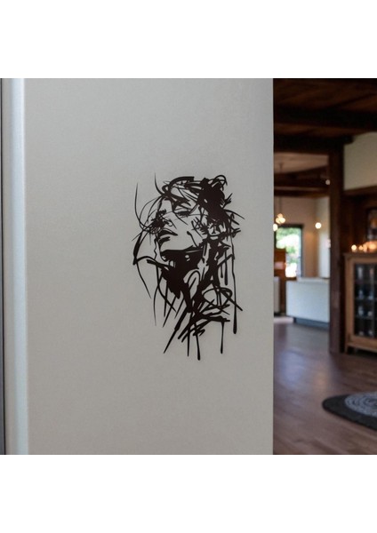 Modern Kadın Silüeti Metal Duvar Dekoru – Minimalist Çizgi Sanatı fırsatları
