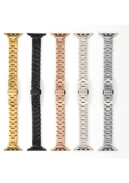 Apple Watch 42MM Mkst KRD-150 Metal Kordon Strap Kayış - Starlight