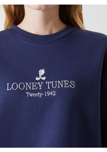 Yeni Sezon Tweety Nakışlı Oversize Kadın Kalın Sweatshirt modelleri