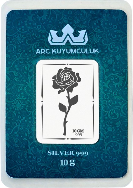 Hediyeye Özel 10 Gram 999 Ayar Gümüş ile Tasarlanmış Gül Temalı Gümüş KÜLÇESI-664
