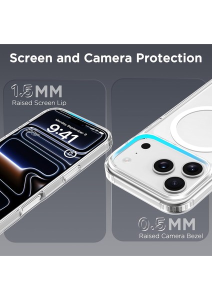 Iphone 17 Pro Uyumlu Kılıf Magsafe Şarj Destekli Yüksek Kamera Çerçeveli Sararmaz Sert Pc Kapak indirimleri