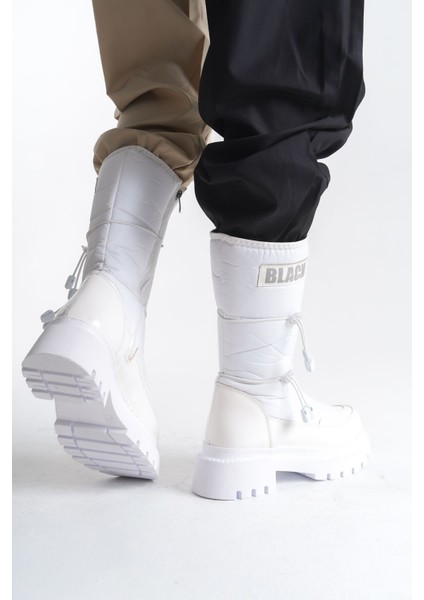 Paraşüt Kumaşlı Fermuarlı Kaymaz Taban Su Geçirmez Rugan Kadın Uzun Kar Botu Bootie fırsatları