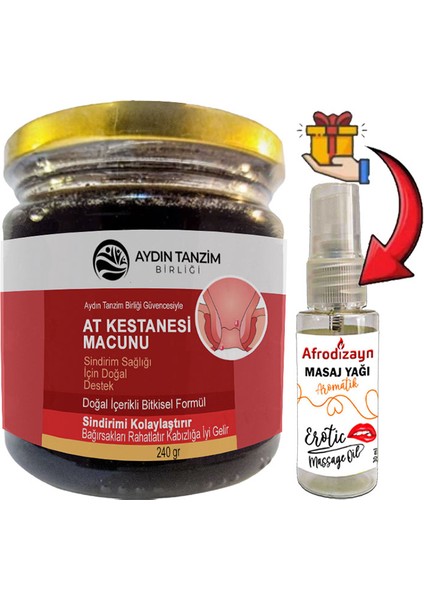 Atkestanesi Macunu1 Kutu Aydın Tanzim Birliğinden 240 gr Macun + Çörek Otu Masaj Yağı 30 ml