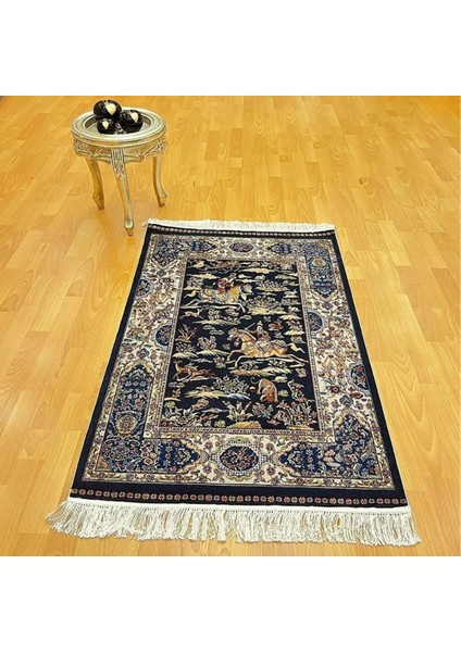Şehname Motifli 80 x 120 cm Ipek Halı Siyah fiyatları