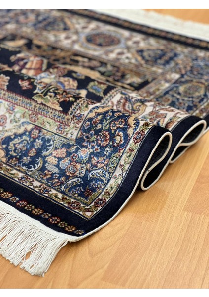 Şehname Motifli 80 x 120 cm Ipek Halı Siyah fırsatları