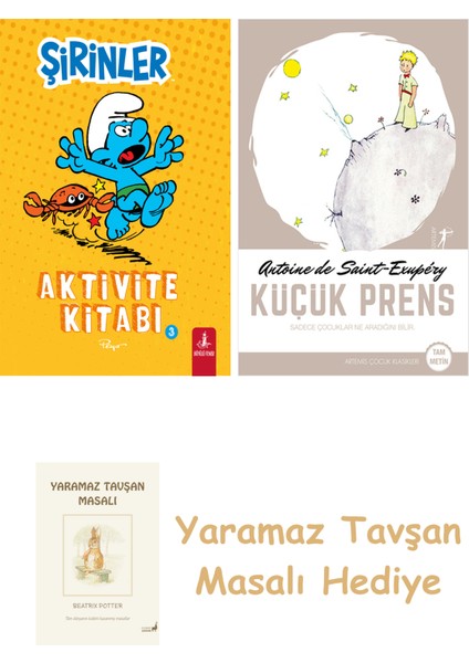 Şirinler - Aktivite Kitabı 3 + Küçük Prens + Yaramaz Tavşan Masalı