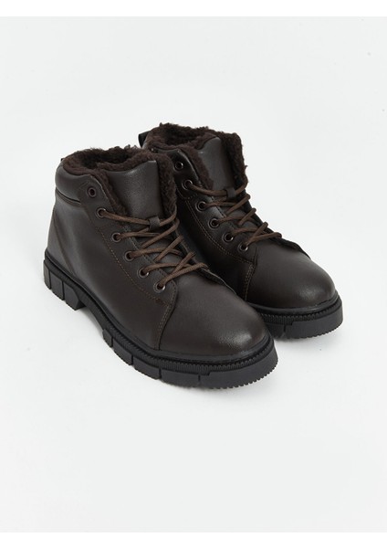 Yeni Sezon Bağcıklı Deri Görünümlü Erkek Bot