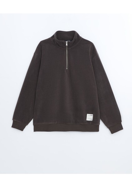 Yeni Sezon Dik Yaka Uzun Kollu Polar Erkek Kalın Sweatshirt indirimleri