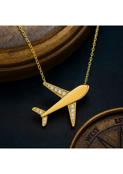 14 Ayar Altın Uçak Kolye fiyatları