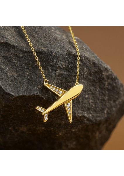 14 Ayar Altın Uçak Kolye fırsatları
