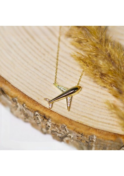 14 Ayar Altın Uçak Kolye indirimleri