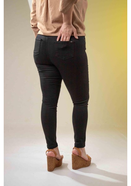 Kadın 210106 Skınny Denim Siyah Pantolon fırsatları