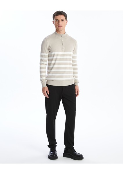 Yeni Sezon Dik Yaka Uzun Kollu Çizgili Erkek Triko Kazak fiyatları