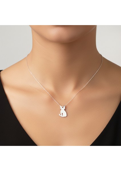 925 Ayar gümüş kolye kedi SM601 modelleri