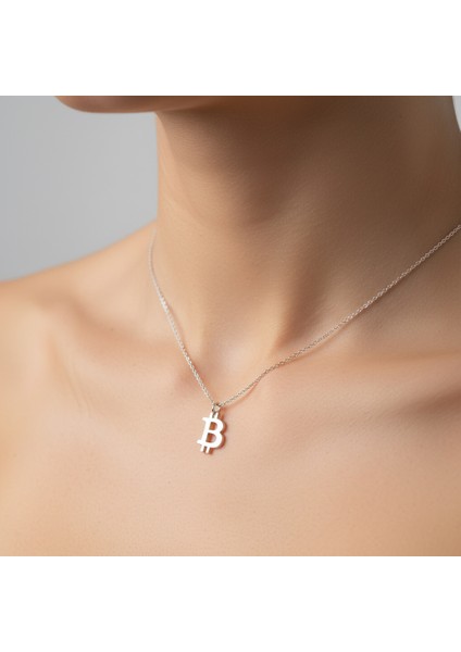 925 Ayar Gümüş Kolye Bitcoin SM187 fiyatları