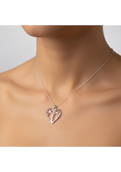 925 Ayar Gümüş Kolye Kalp SM942 fiyatları