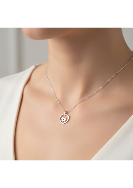 925 Ayar Gümüş Kolye Kalp SM819 fiyatları