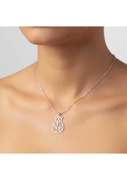 925 Ayar Gümüş Kolye Ayı SM39 fiyatları