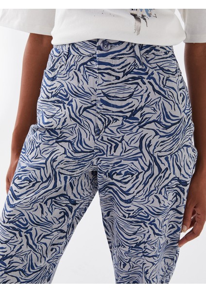 Yeni Sezon Standart Fit Desenli Kadın Pantolon modelleri