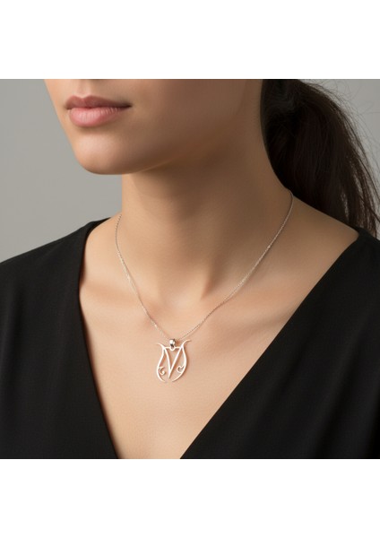 925 Ayar gümüş kolye "M"harfi SM685 modelleri