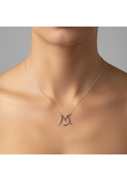 925 Ayar gümüş kolye "M"harfi SM683 modelleri