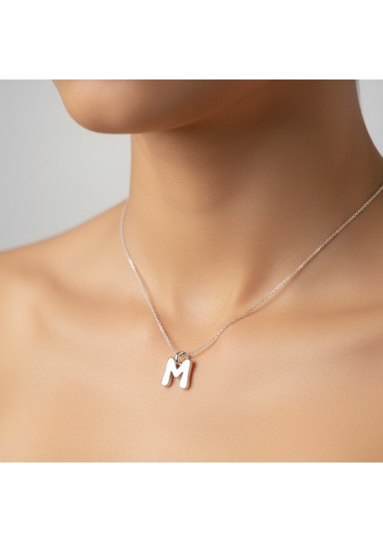 925 Ayar gümüş kolye "M"harfi SM691 modelleri