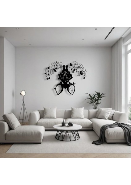 Metal Yarasa Duvar Tablosu – Sevimli Çiçekli Tasarım, Halloween Duvar Dekoru fiyatları