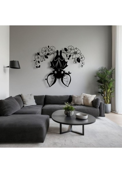 Metal Yarasa Duvar Tablosu – Sevimli Çiçekli Tasarım, Halloween Duvar Dekoru modelleri